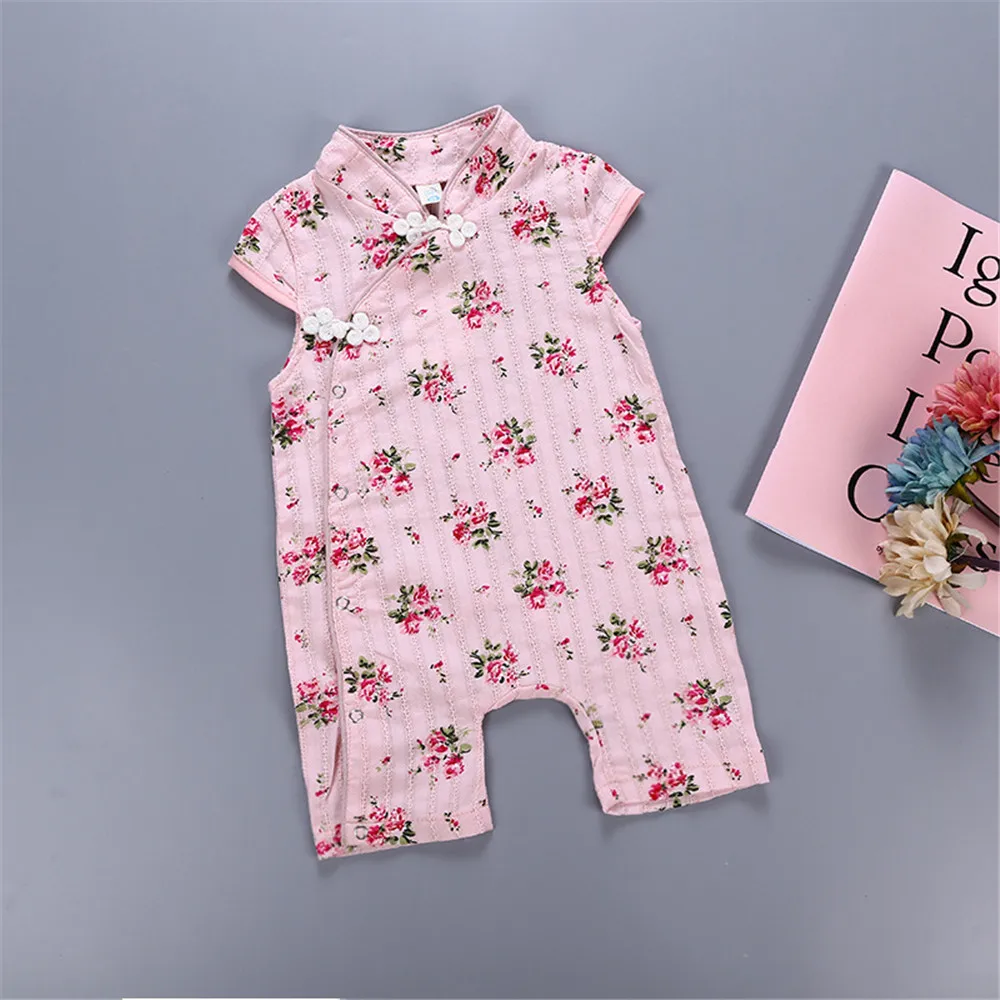 Комбинезоны в китайском стиле летние женские и детские халаты с коротким рукавом