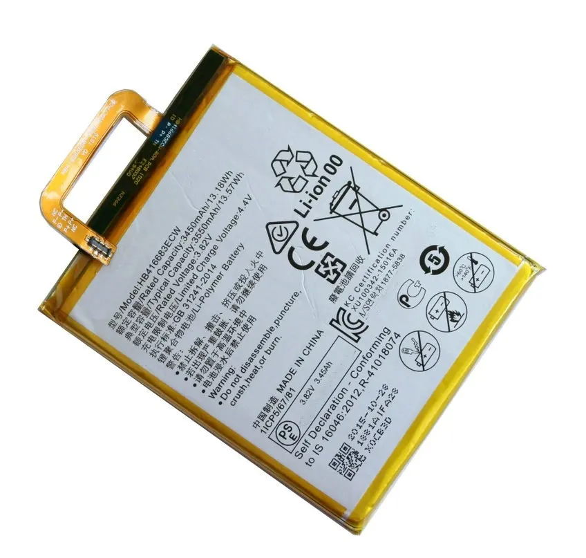 10 шт./лот 3550 мАч HB416683ECW 3.82VDC сменный литий-полимерный аккумулятор для Huawei Ascend Nexus 6P