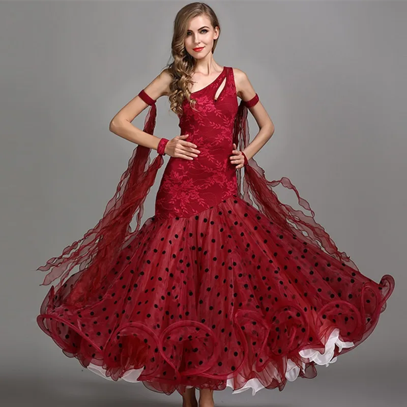 

ballroom dance competition dresses standard dress foxtort standard social dresses fringe luminous costumes waltz dance dress dot