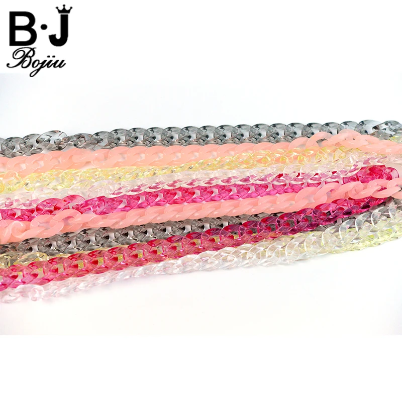 BOJIU многофункциональный красочный чокер из смолы ожерелье цепочка 1 м для женщин