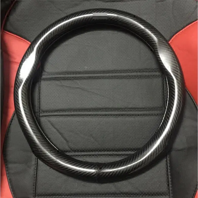 15 &quotЧерный Высокое Качество Углеродного Волокна Кожаный Чехол Руль Для Misubishi