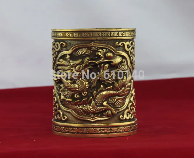 Ручка Дракон Драконы Wenfangsibao Xuande абзац латунь ремесла творческих