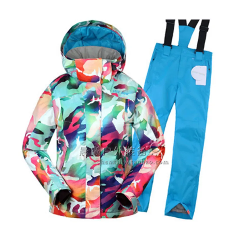 Детский Зимний лыжный костюм Gsou для мальчиков и девочек лыжная куртка + брюки