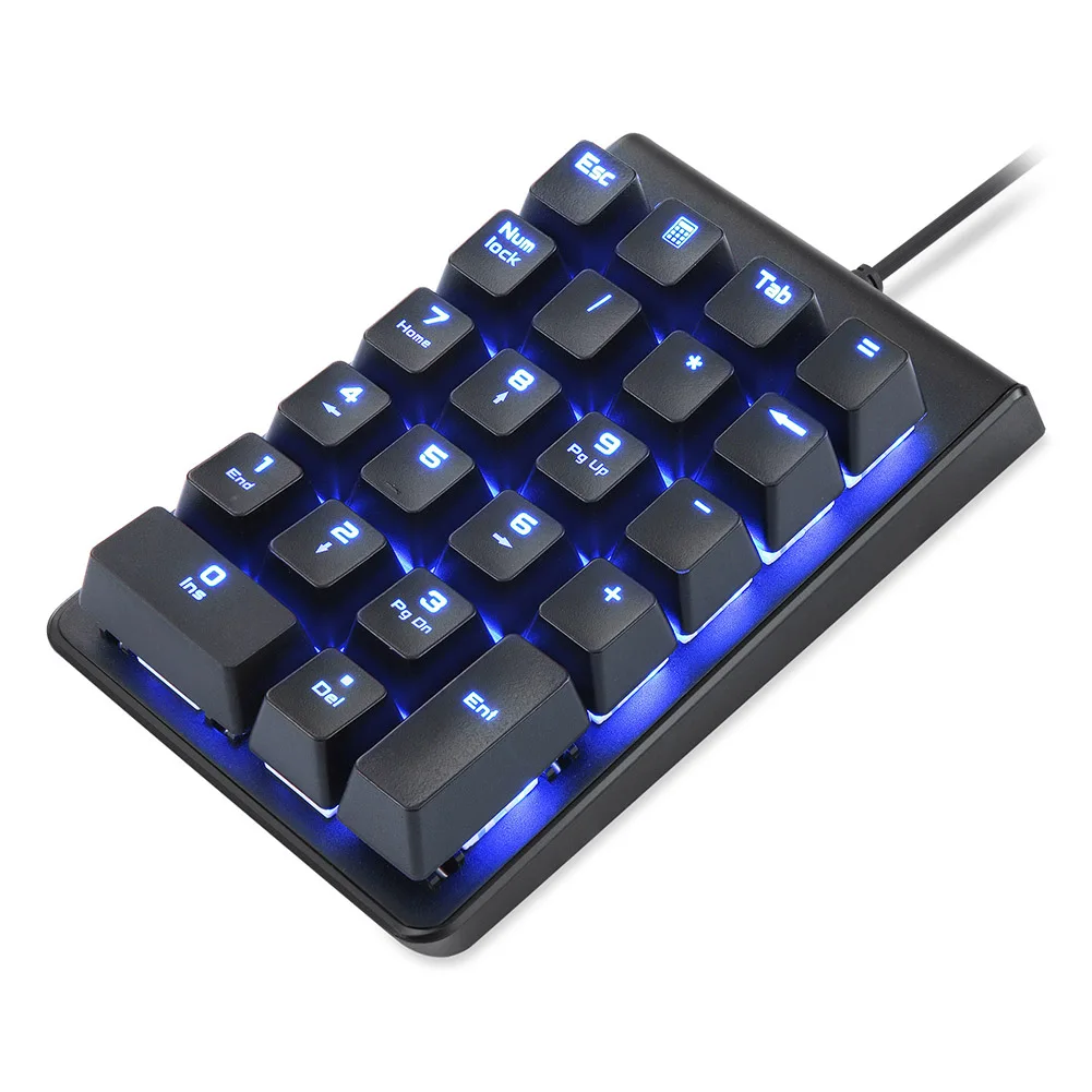 Mechanical Numeric Keypad Slim Blue Backlight USB Wired 22 Keys for Laptop Desktop PC XR649 | Компьютеры и офис