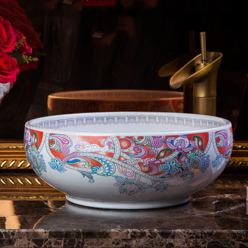 Китайский Европейский винтажный стиль искусство Фотофон мойка синий и белый