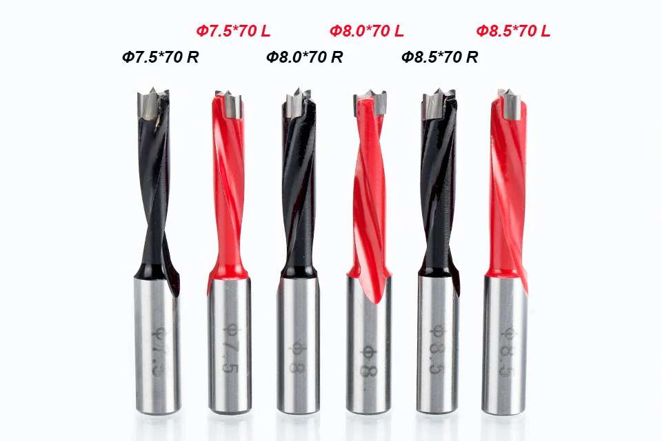 HUHAO 1pc 4mm-9.5mm wood drill bit 70mm length router bit row drilling for boring machine Gang drills for wood Carbide endmill
