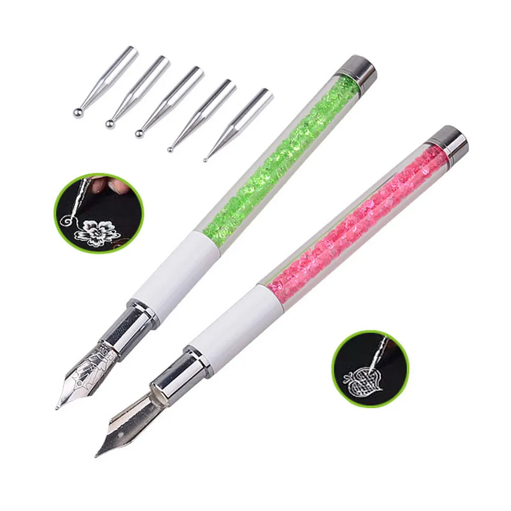 Сверкающая головка наконечник из горного хрусталя металлические кончики для