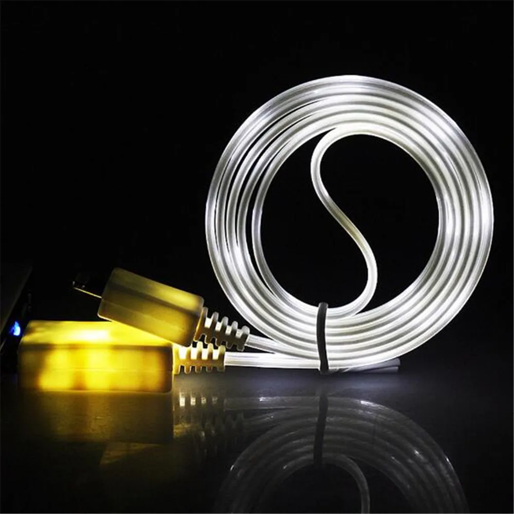 White USB кабель Micro USB кабель светящийся светодиодный светящийся зарядный кабель синхронизировать мобильный телефон Android кабели samsung huawei Xiaomi htc LG - Тип штекера: White