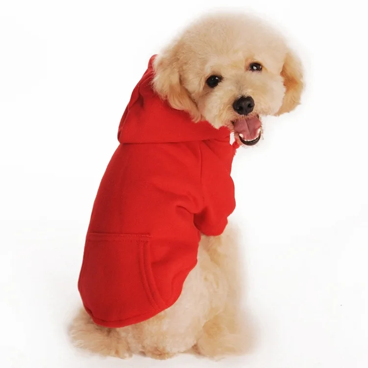 Однотонные толстовки с капюшоном для собак красного оранжевого черного и серого