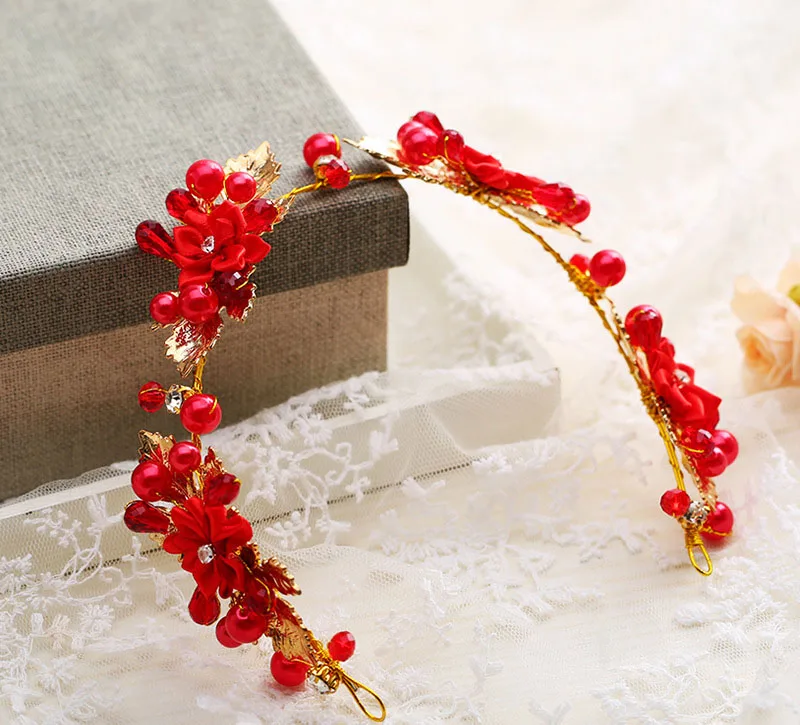 HIMSTORY цветок ручной работы красного цвета в форме листьев головная повязка