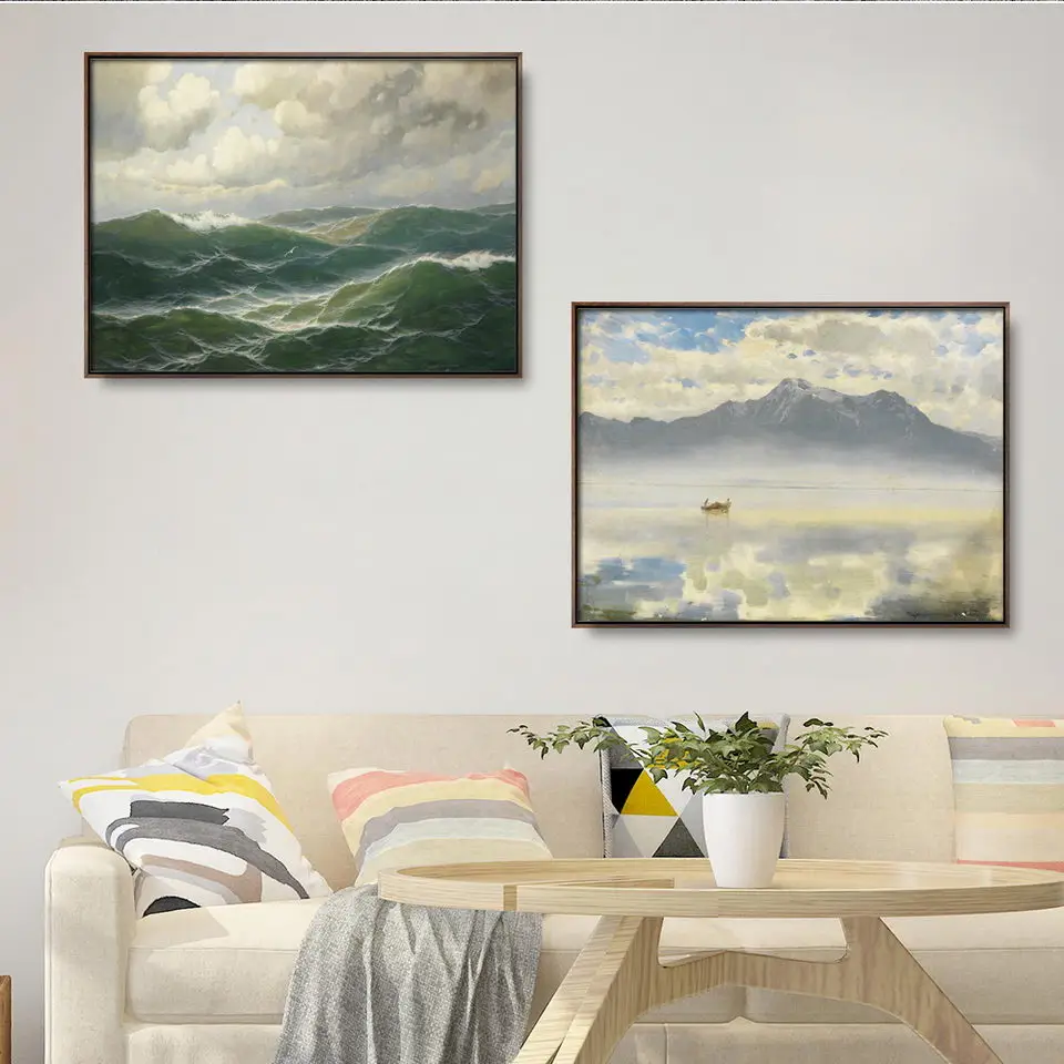 Home Decoration Print Canvas Wall Art PicturePaintings Horizontal Rectangle Oil Unframed Drawings Sailboat on the sea | Дом и сад