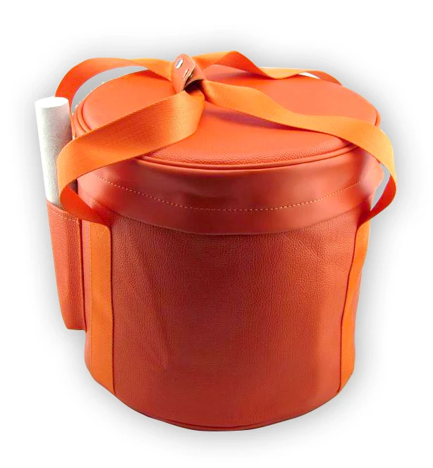 

PU Material Crystal Singing Bowl Carrier for 8 Inch bowl in Black&Orange Color