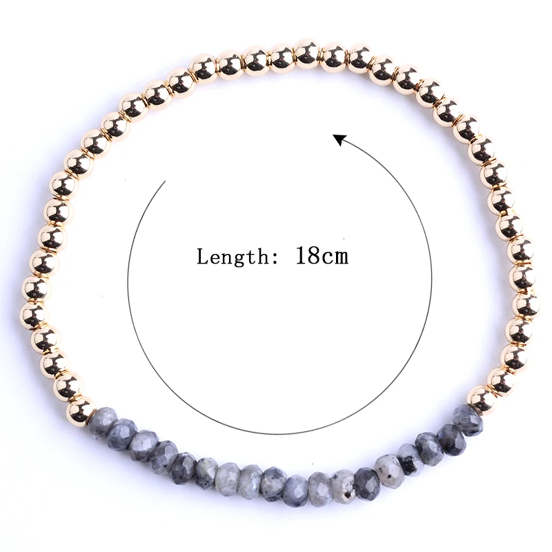 BOJIU 4 шт модный браслет золотой цвет натуральный камень эластичный медный