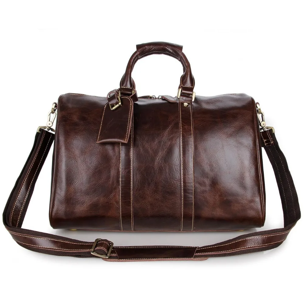 Большая Дорожная сумка из натуральной воловьей кожи модная мужская кожаная для