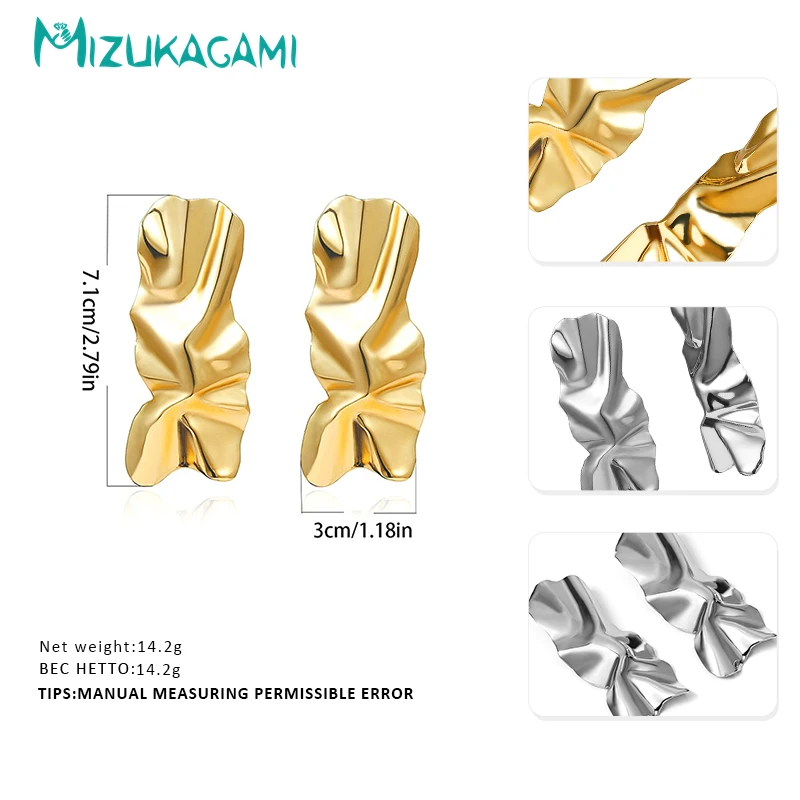 Earrings for Women Gold Silver Irregular Zinc Alloy Metal Long Dangle Aretes De Mujer Modernos 2018 | Украшения и аксессуары