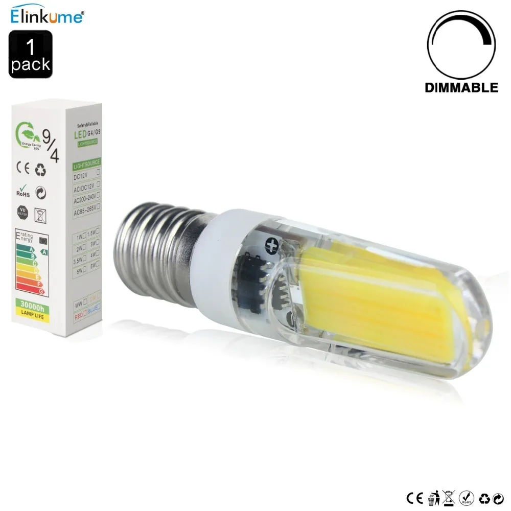 E14 диммируемая Светодиодная лампа 3W AC 220V COB светодиодный лампы 300LM Мини съёмный