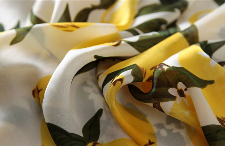 2018 летний шарф лимонного цвета люксовый бренд женские милые негабаритные шарфы