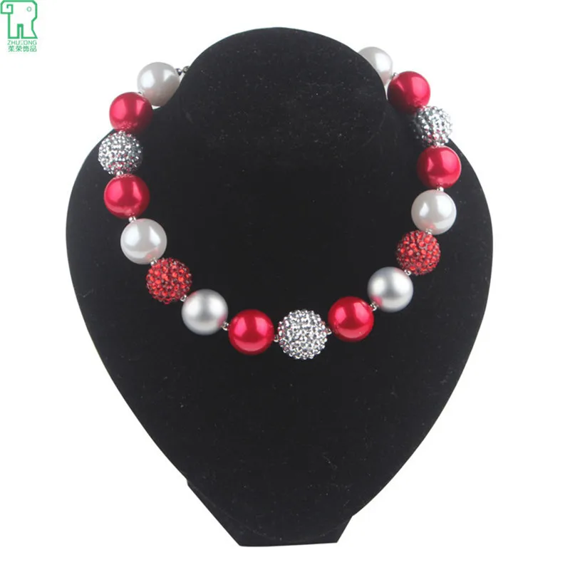 

wholesale 5PCS Hot Selling Gumball Beaded Kids Chunky Bubblegum Necklace for Kids Birthday Gift Solid Ball Beads Necklaces