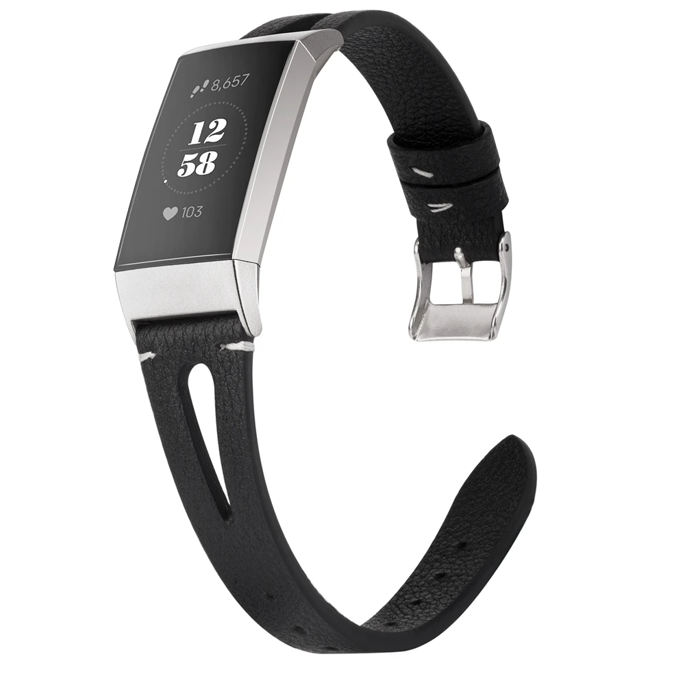 F3C4XBlack Toyouths замена ремешок для Fitbit Charge 3 полосы тонкие кожаные ремни Группа Смарт-часы для фитнеса для Fitbit заряд 3 - Цвет ремешка: F3C4XBlack