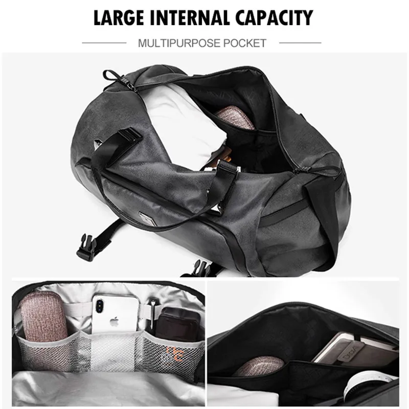 Men Bucket Gym Bag Luggage Travel Hanging Duffel Tote Large Capacity Leisure Water Repellent Weekend Crossbody Shoulder XA1D | Спорт и