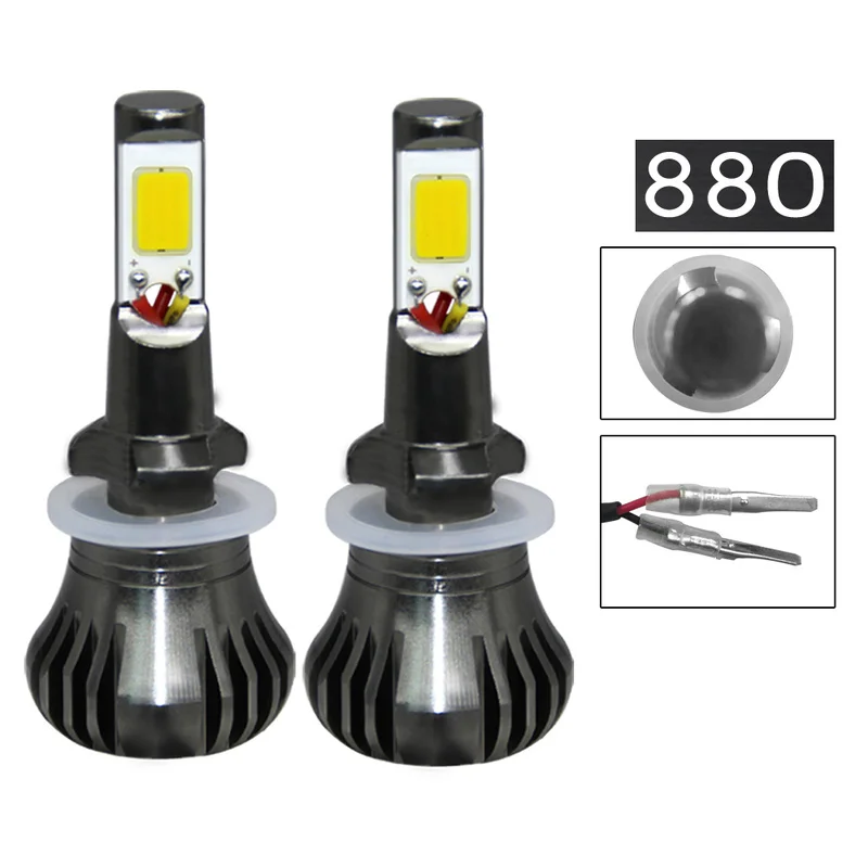 2 шт. светодиодные лампы 880/881 COB 6000 лм 3000 К|Передние LED-фары для авто| |