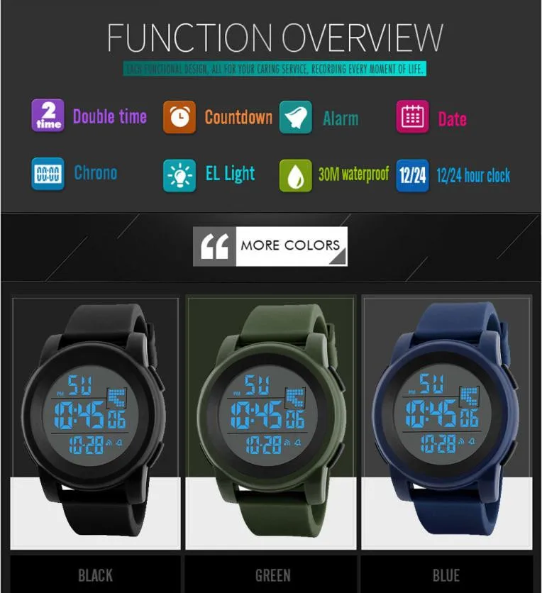 Timezone #503 Роскошные мужские часы аналоговые цифровые военные армейские спортивные