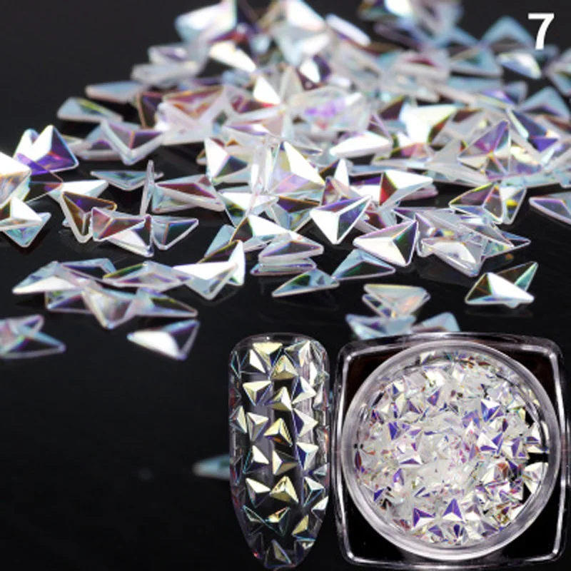 12 Color / Set Chameleon AB Nail Sequin Triangle Snowflake Sequins Manicure 3D Art DecoratiA00108XX | Красота и здоровье