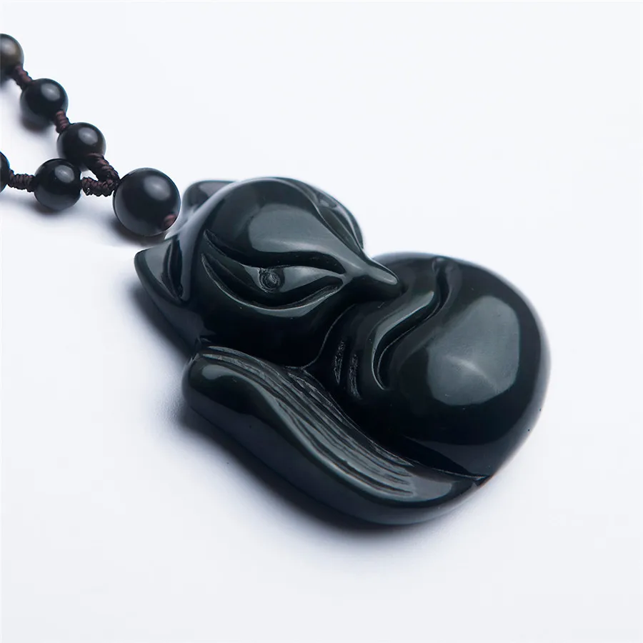 Подвеска из натурального радужного обсидиана женское ожерелье с подвеской в
