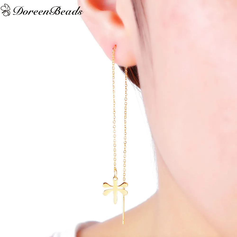 Женские серьги в виде стрекозы и морской звезды DoreenBeads 304 из нержавеющей стали