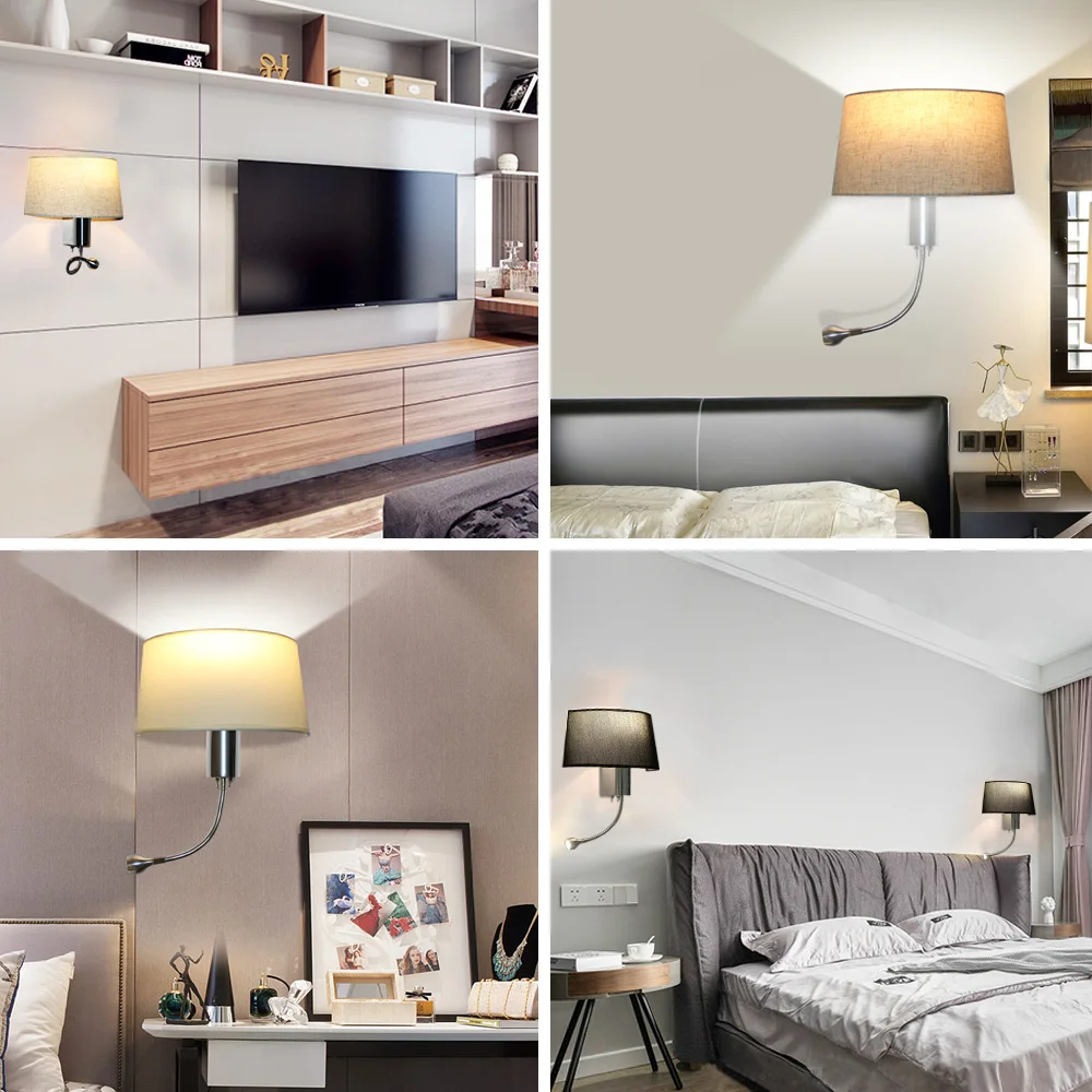 

E27 Wall Lamp Modern Lighting Luminaires Bathroom Living Room Hotel Bedroom Loft Decorative Sconce Night Lighting LED Wall Light