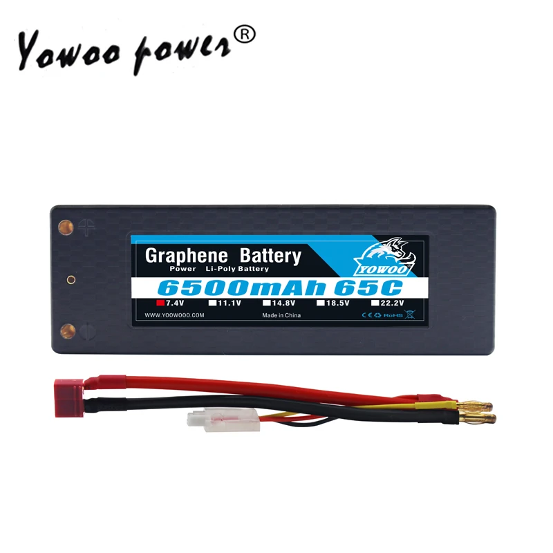 Жесткий чехол Lipo 2S 7 4 В 6500 мА/ч аккумулятор 65C Max 130C разъем типа банан штекер до 0 ММ