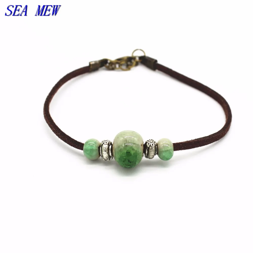 SEA MEW модный металлический сплав керамический браслет регулируемые фарфоровые