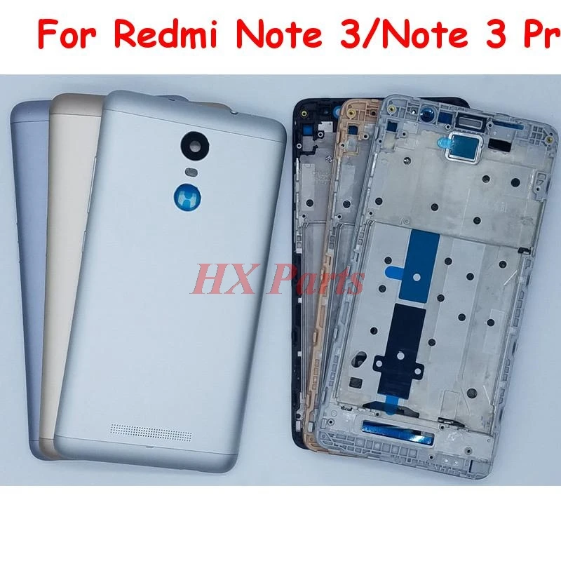 ЖК передняя рамка средний корпус с ободком + задняя крышка батареи для Xiaomi Redmi Note