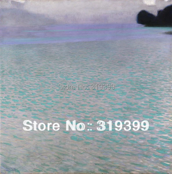 Gustav Klimt Oil Painting reproduction on Linen Canvas Lake Attersee Free fastship Handmade Museam Quality | Дом и сад