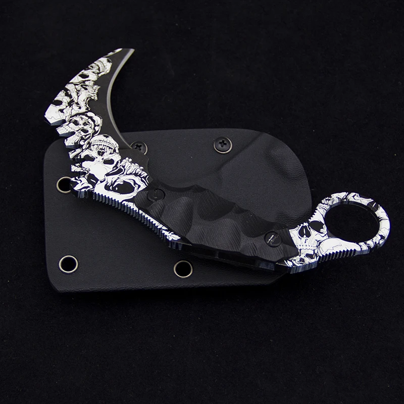 CS GO один Karambit Ножи Полный Тан AUS-8 Сталь джунгли выживания ножи кемпинг