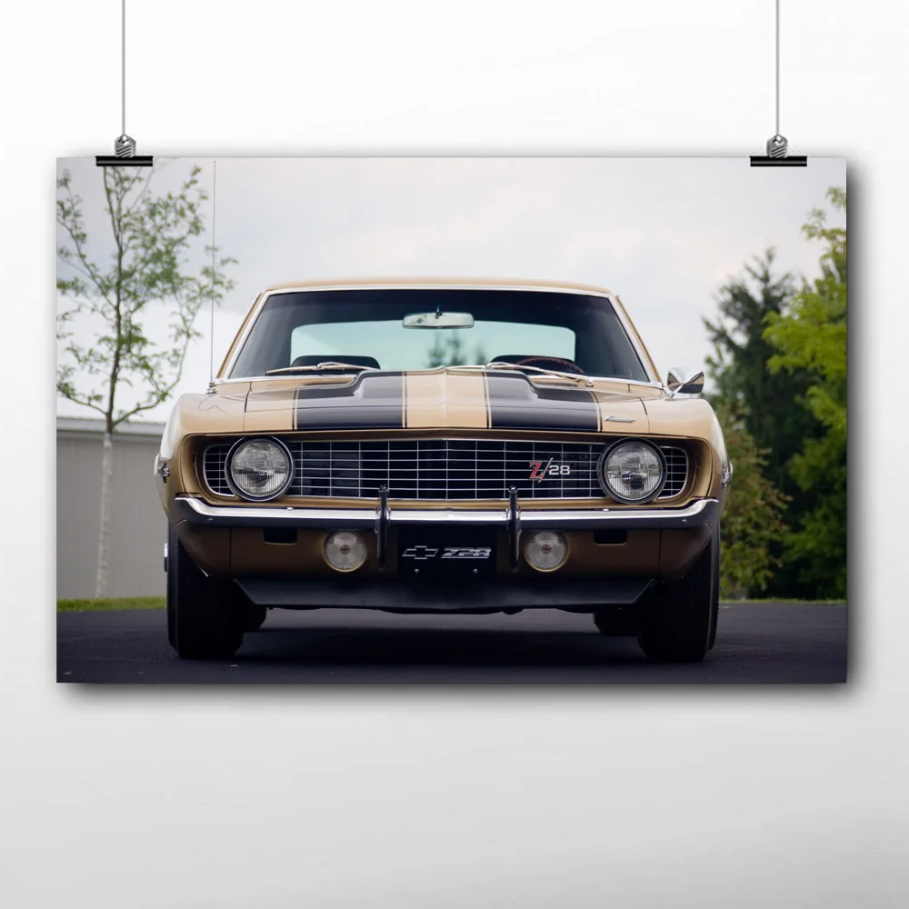 Винтажные классические автомобильные постеры Camaro Современная Настенная картина