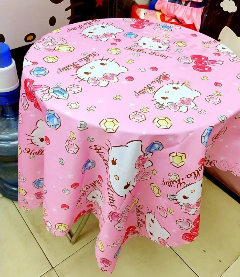 Водонепроницаемая скатерть с рисунком hello kitty для детей, вечерние украшения для дня рождения, вечерние принадлежности 114*137 см