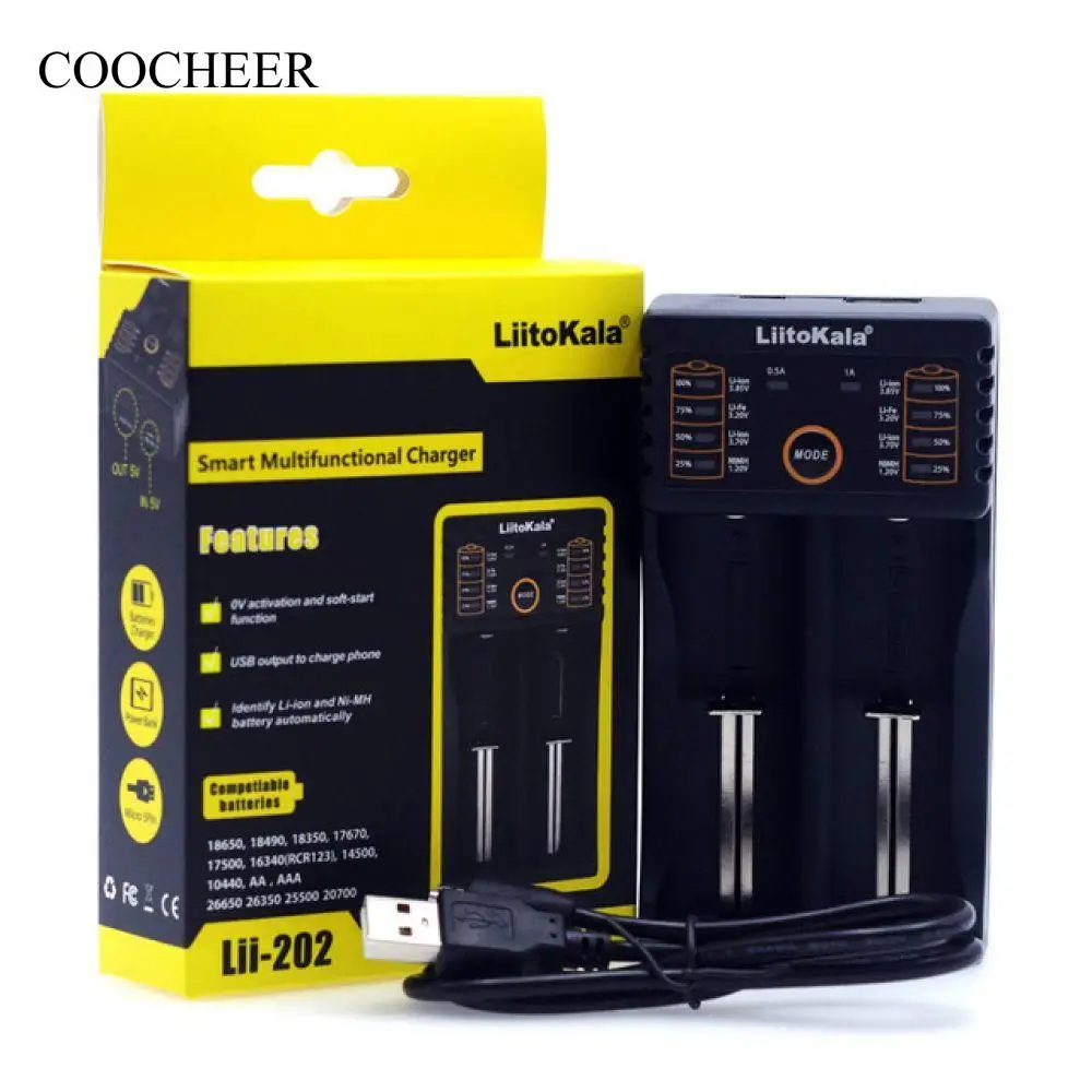LiiS1 литий-ионная вилка Lii100 1 2 V 3 7 2A 5V 26650 NiMH Liitokala зарядное устройство Lii402 AA/AAA Smart Lii202