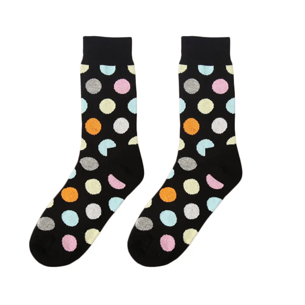 Модные хлопковые носки в разноцветный горошек для мужчин фирменные