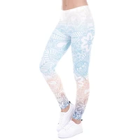 brand hot sales leggings mandala mint print fitness legging high elasticity leggins legins trouser pants for women