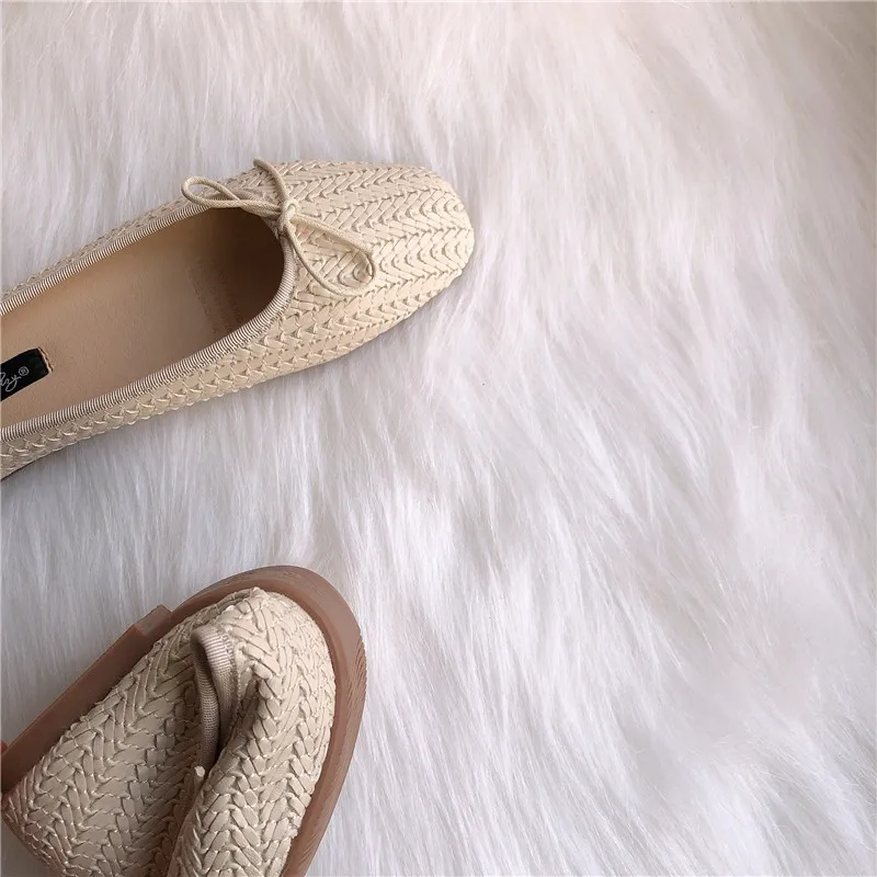 Летние тонкие туфли 6 стилей Женские дышащие соломенные шлепанцы Мокасины