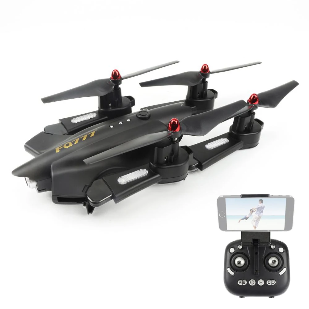Складной Квадрокоптер FQ02W с камерой 2 4 МП Wi-Fi FPV ГГц канала 6-осевой гироскоп G-Senseor |