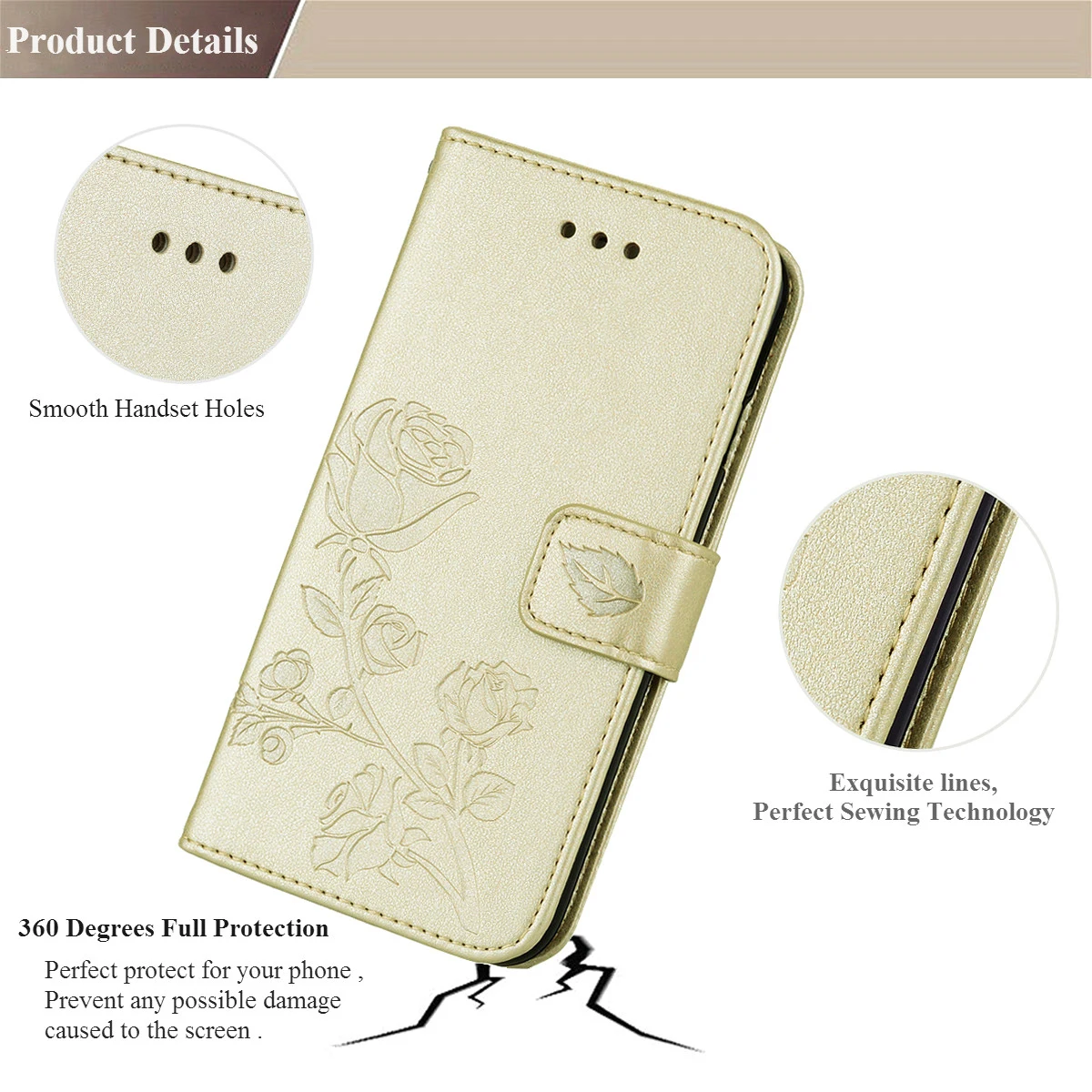 Phone Case For IPHONE 7 8 Plus Rose Floral Wallet Flip Leather Back Cover 7plus 8plus Fitted Fundas | Мобильные телефоны и