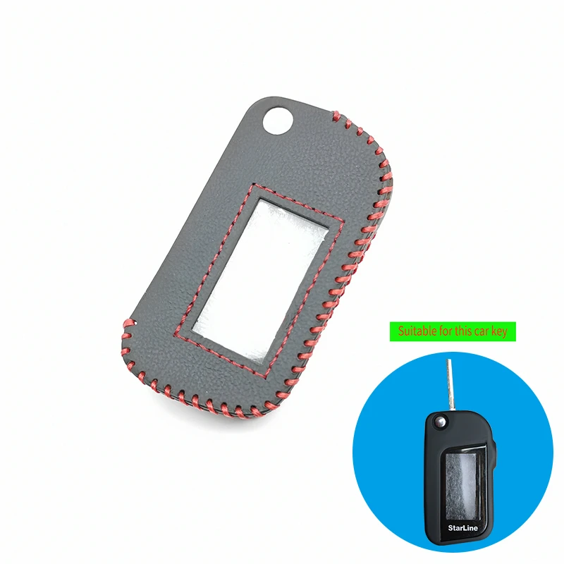 

High Quality Two Way Car Alarm Leather Cover Case for Starline A93 A63 folding car Flip Remote Fob LCD Remote Controller