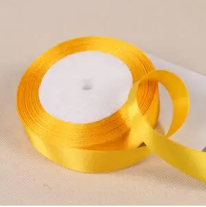 25 ярдов 22 метра золотые шелковые атласные ленты для рукоделия украшения
