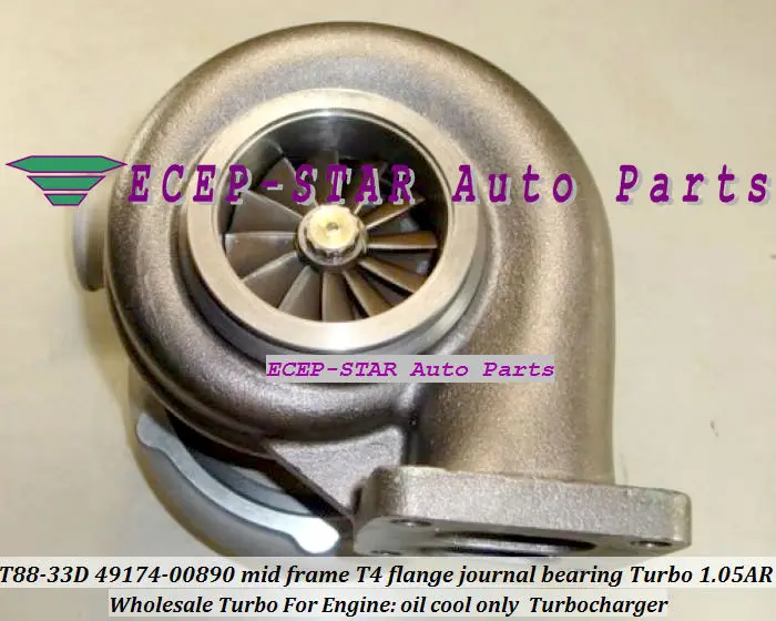 Фланцевый подшипник с масляным охлаждением T88 33D 49174 00890 Turbo 1 05 AR T4 97 мм V band