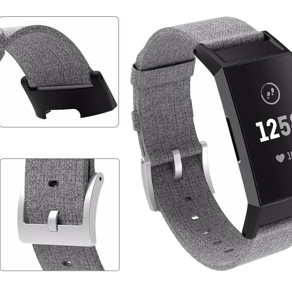 Цветной ремешок для Fitbit Charge 4 умный браслет часов Холщовый нейлоновый сменный