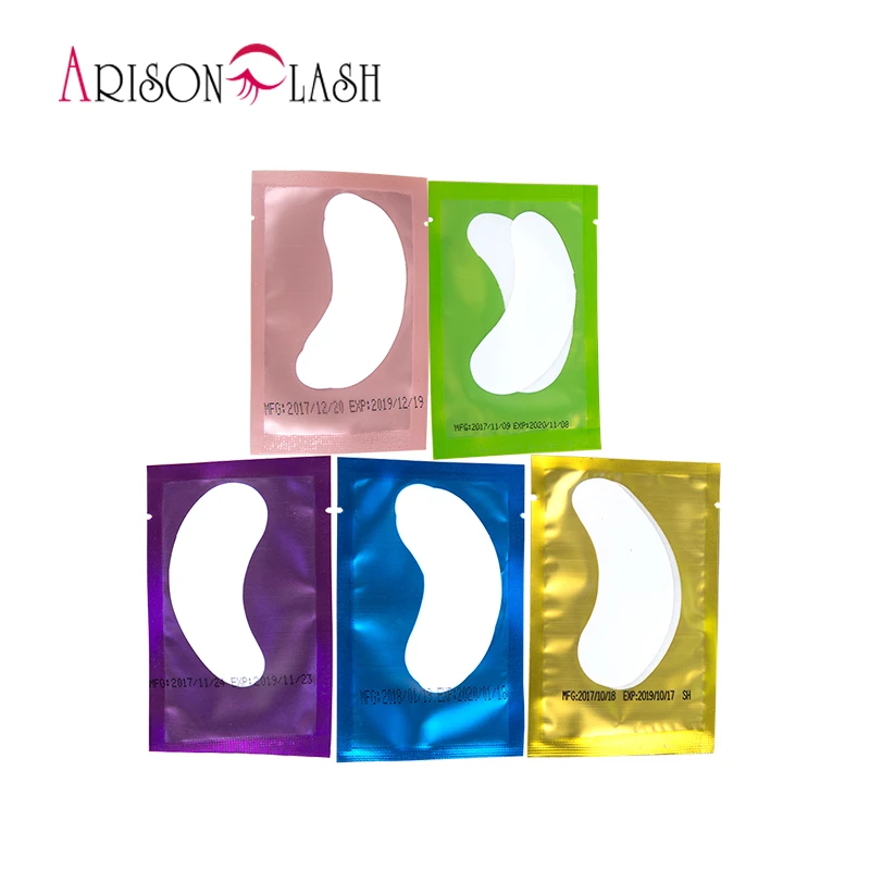 

Hot 50 pairs Eyelash Extension Paper Patches Grafted Eye Stickers 5 Color Eyelash Under Eye Pads Eye Paper Patches Tips Sticker