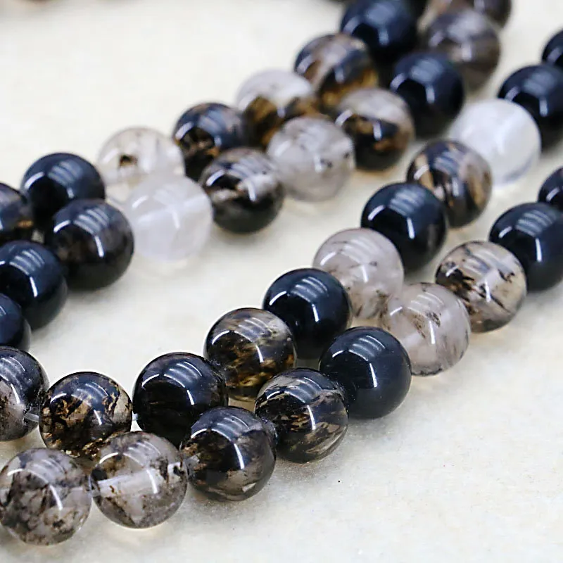 Аксессуары разноцветные черные Арбузные турмалиновые круглые бусины аксессуары