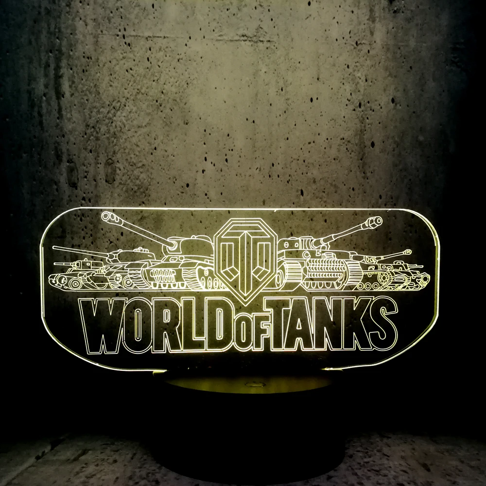 Ночной светильник с иллюзией World of Tank 3D светодиодный Лидер продаж хороший подарок